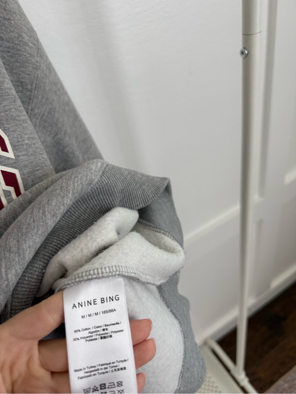 Anine Bing Spencer Sweatshirt in Grey Melange - Picture 4 of 5